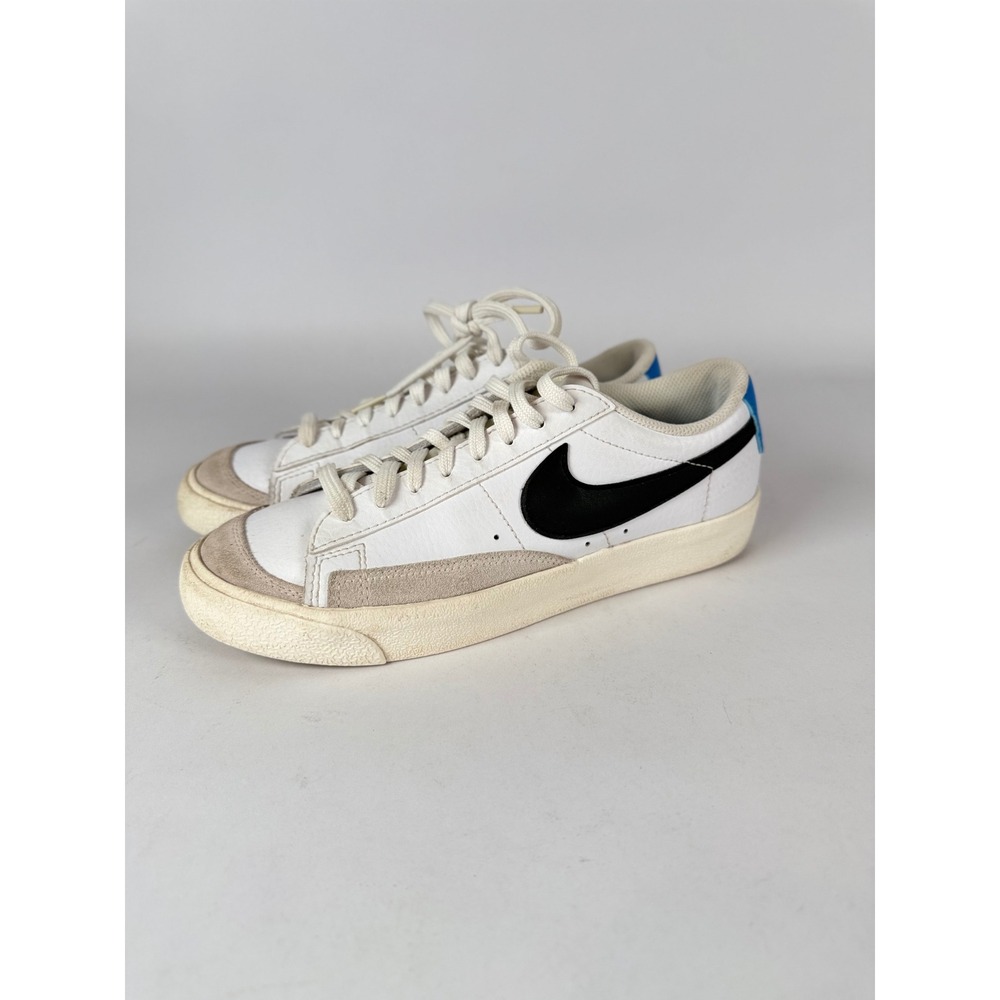Nike Blazer Low 77 White‎ Black Blue Sneakers DA4074-111 Mens 6Y Womens 7.5